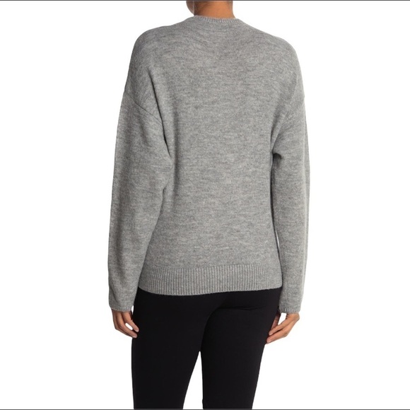 WAYF Where Are You From Mock Neck Tie Waist Sweater Light Grey XL New - Picture 2 of 8